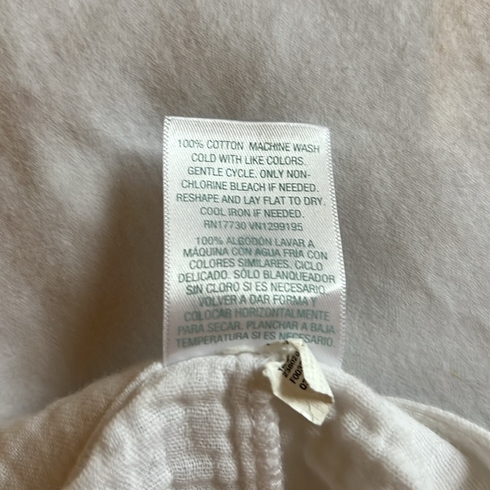 Kona Sol V-neck Cotton Tunic Swimsuit Cover-up White/Pockets size S - Picture 3 of 12